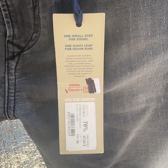 Black faded diesel pants for men - Picture 4 of 4